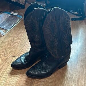 Dark brown Dan Post cowboy boots